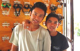 Dive Equipment Staff, Yoga and Kadek